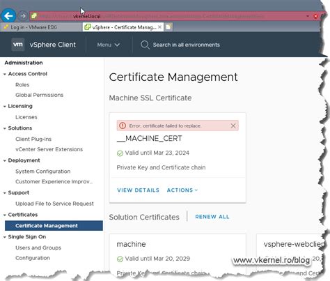 vcsa certificate expired